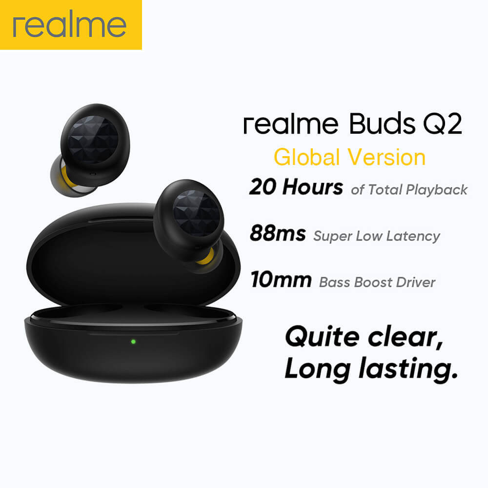 Realme Buds Q2 TWS Earbuds BT5.0 Wireless Earphones