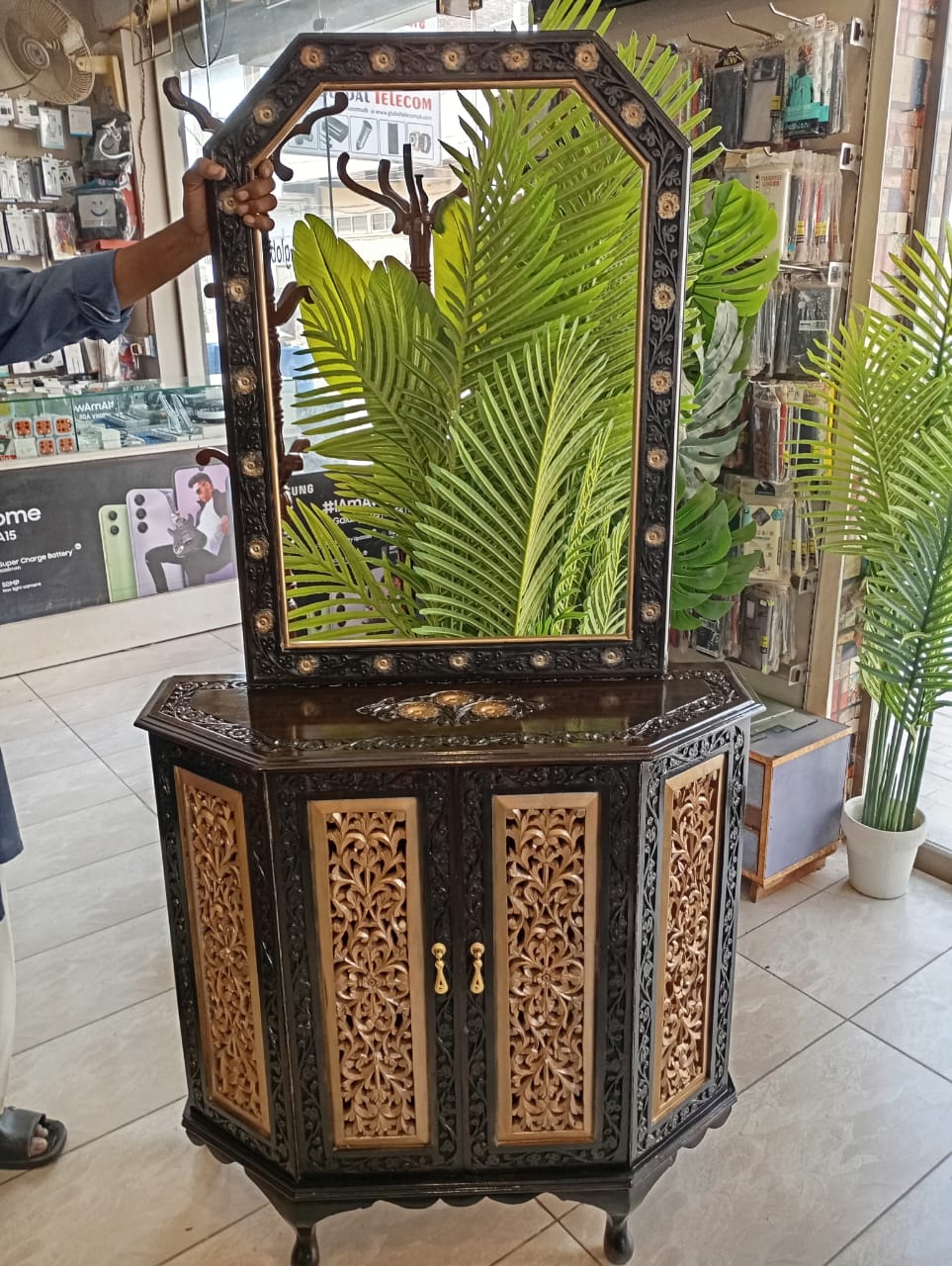 Wooden Console table with Mirror